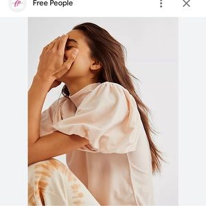 Free people peach velvet top